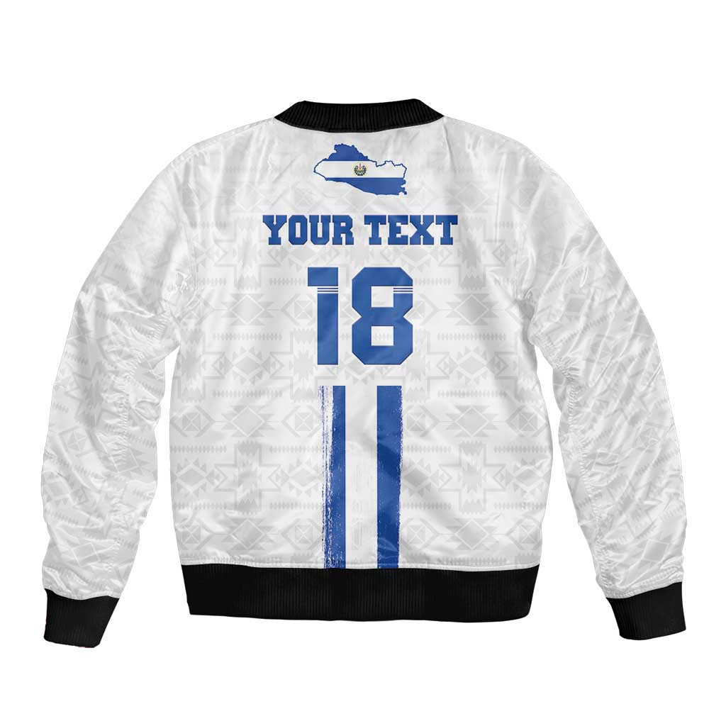 Custom El Salvador Football Sleeve Zip Bomber Jacket La Selecta Sporty Style - Wonder Print Shop