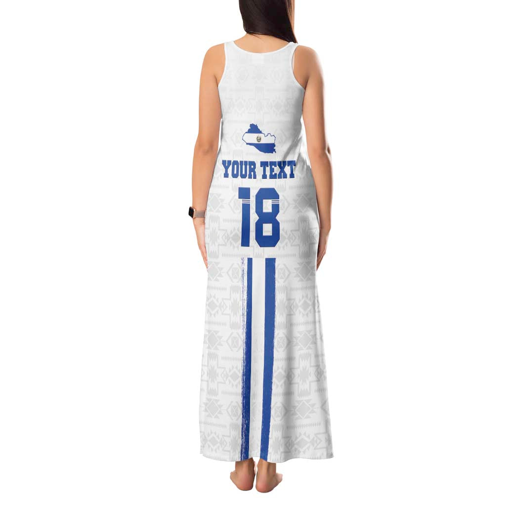 Custom El Salvador Football Tank Maxi Dress La Selecta Sporty Style - Wonder Print Shop