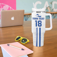 Custom El Salvador Football Tumbler With Handle La Selecta Sporty Style - Wonder Print Shop