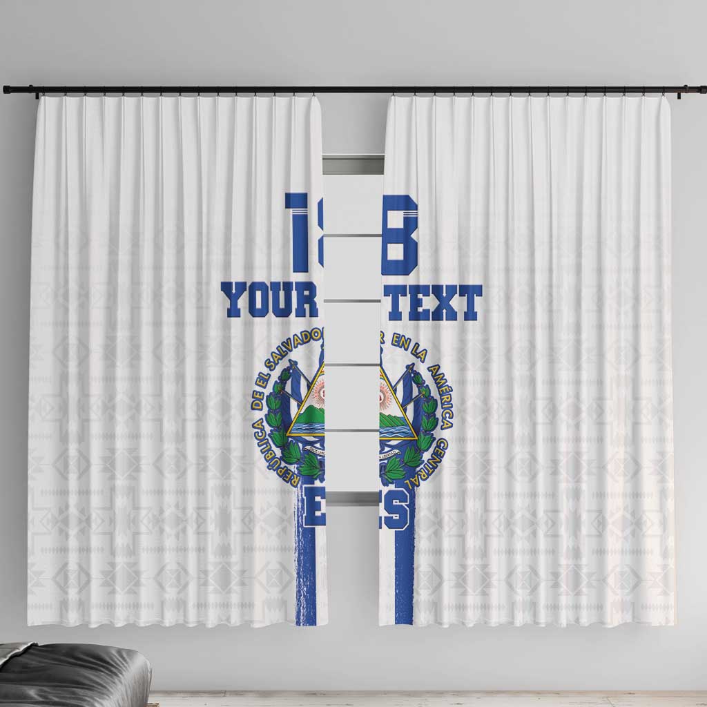 Custom El Salvador Football Window Curtain La Selecta Sporty Style - Wonder Print Shop