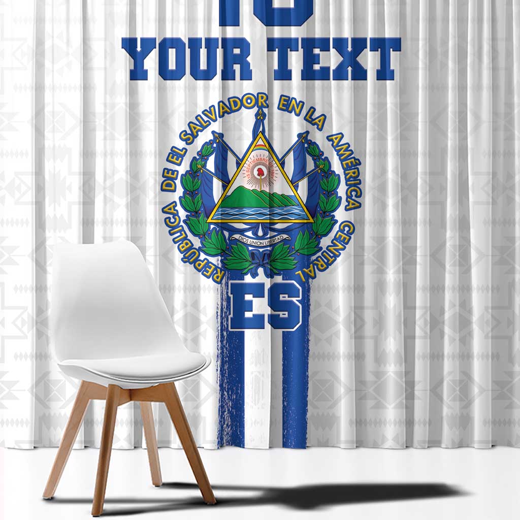 Custom El Salvador Football Window Curtain La Selecta Sporty Style - Wonder Print Shop