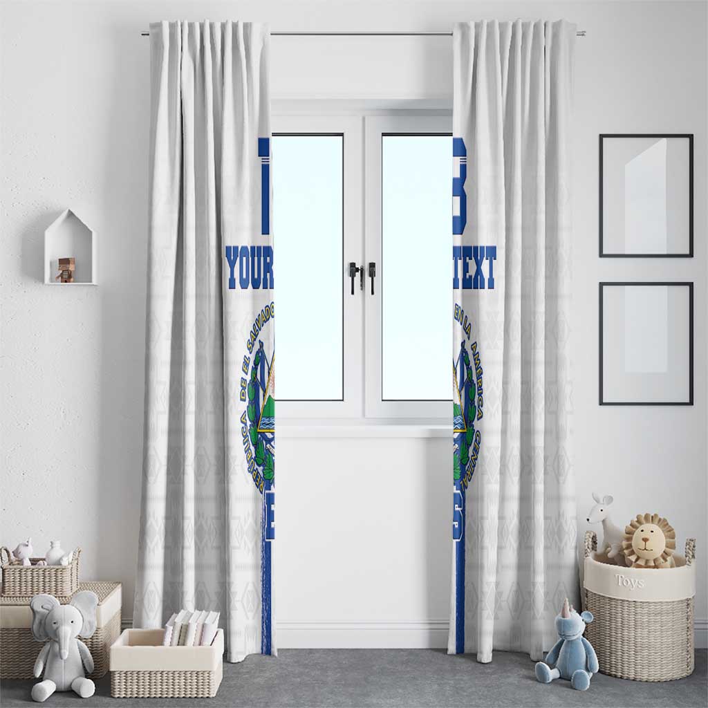 Custom El Salvador Football Window Curtain La Selecta Sporty Style - Wonder Print Shop
