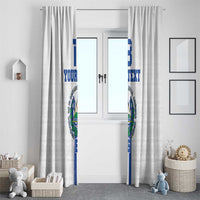 Custom El Salvador Football Window Curtain La Selecta Sporty Style - Wonder Print Shop