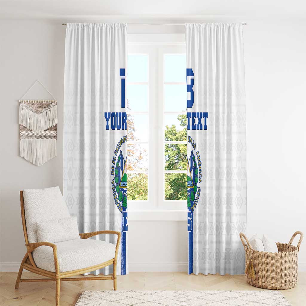 Custom El Salvador Football Window Curtain La Selecta Sporty Style - Wonder Print Shop