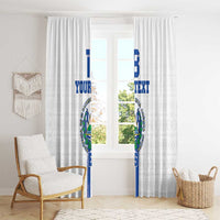Custom El Salvador Football Window Curtain La Selecta Sporty Style - Wonder Print Shop