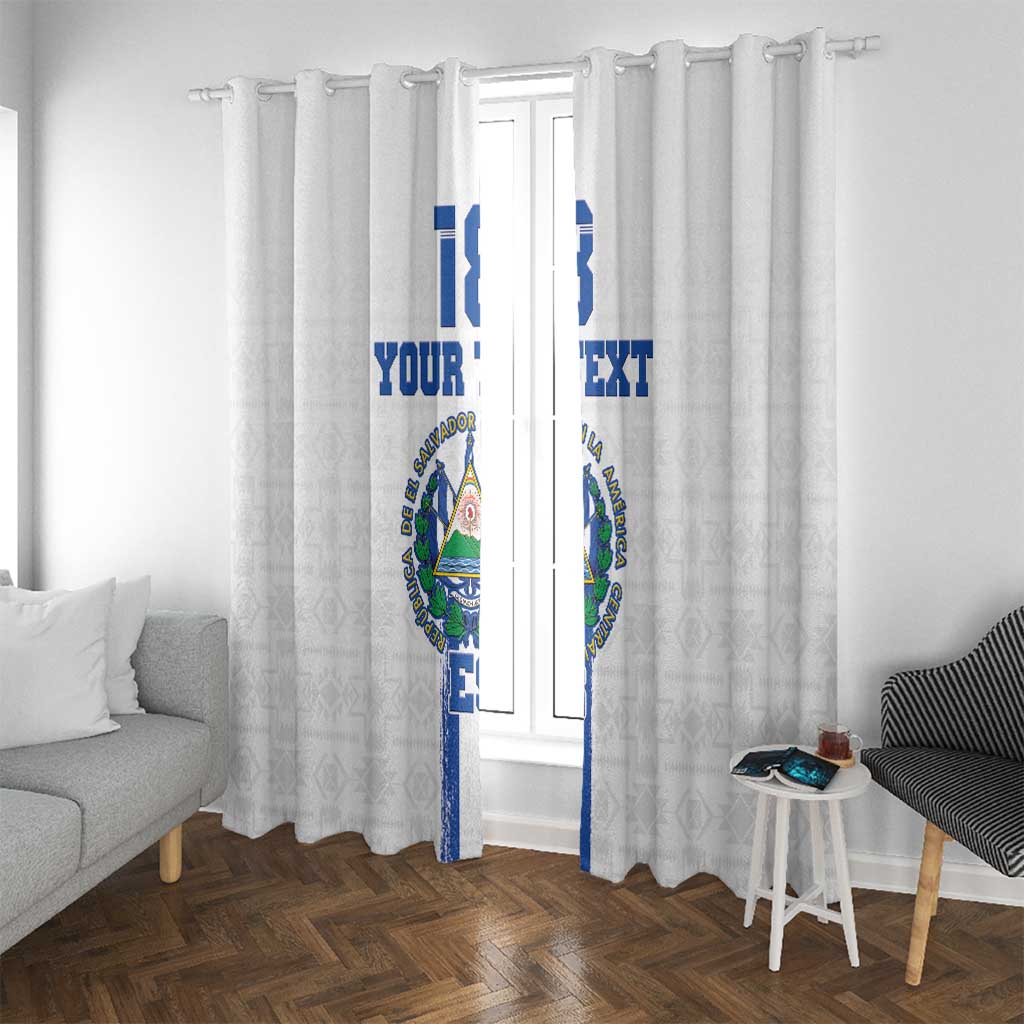 Custom El Salvador Football Window Curtain La Selecta Sporty Style - Wonder Print Shop