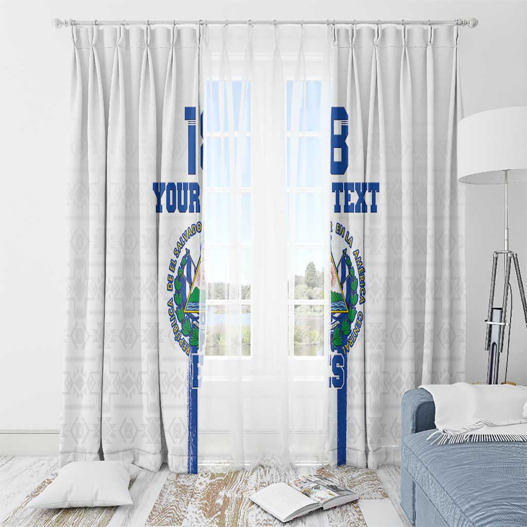 Custom El Salvador Football Window Curtain La Selecta Sporty Style - Wonder Print Shop