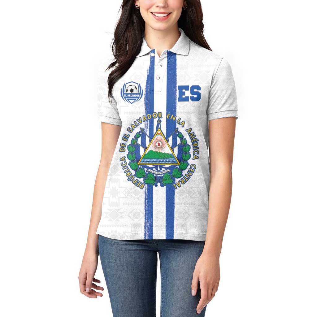 Custom El Salvador Football Women Polo Shirt La Selecta Sporty Style - Wonder Print Shop