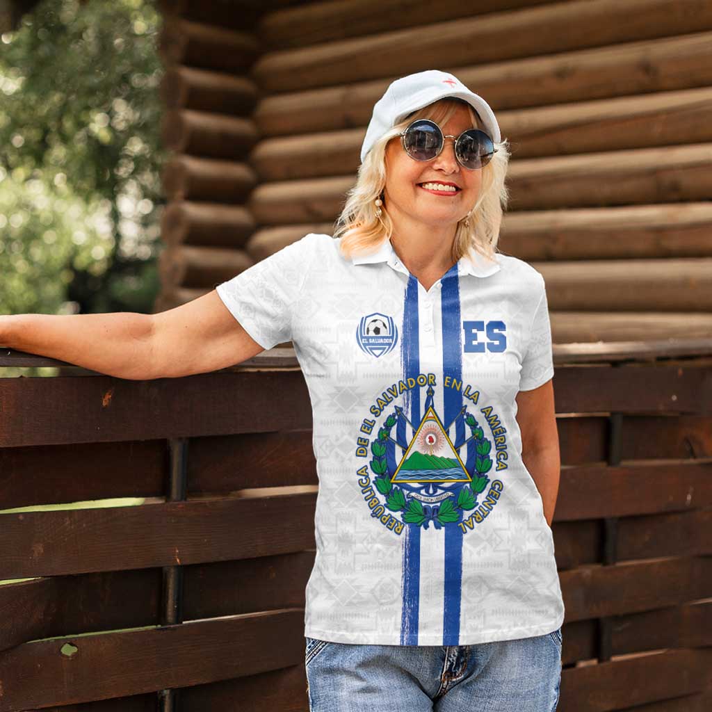 Custom El Salvador Football Women Polo Shirt La Selecta Sporty Style - Wonder Print Shop