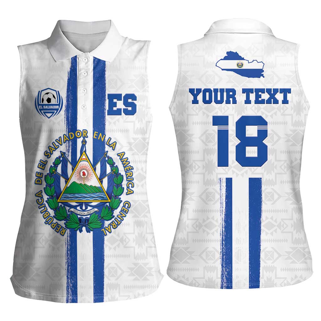 Custom El Salvador Football Women Sleeveless Polo Shirt La Selecta Sporty Style - Wonder Print Shop