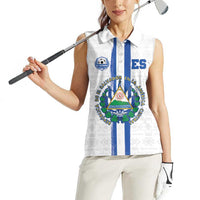 Custom El Salvador Football Women Sleeveless Polo Shirt La Selecta Sporty Style - Wonder Print Shop