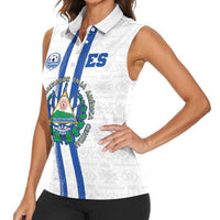Custom El Salvador Football Women Sleeveless Polo Shirt La Selecta Sporty Style - Wonder Print Shop