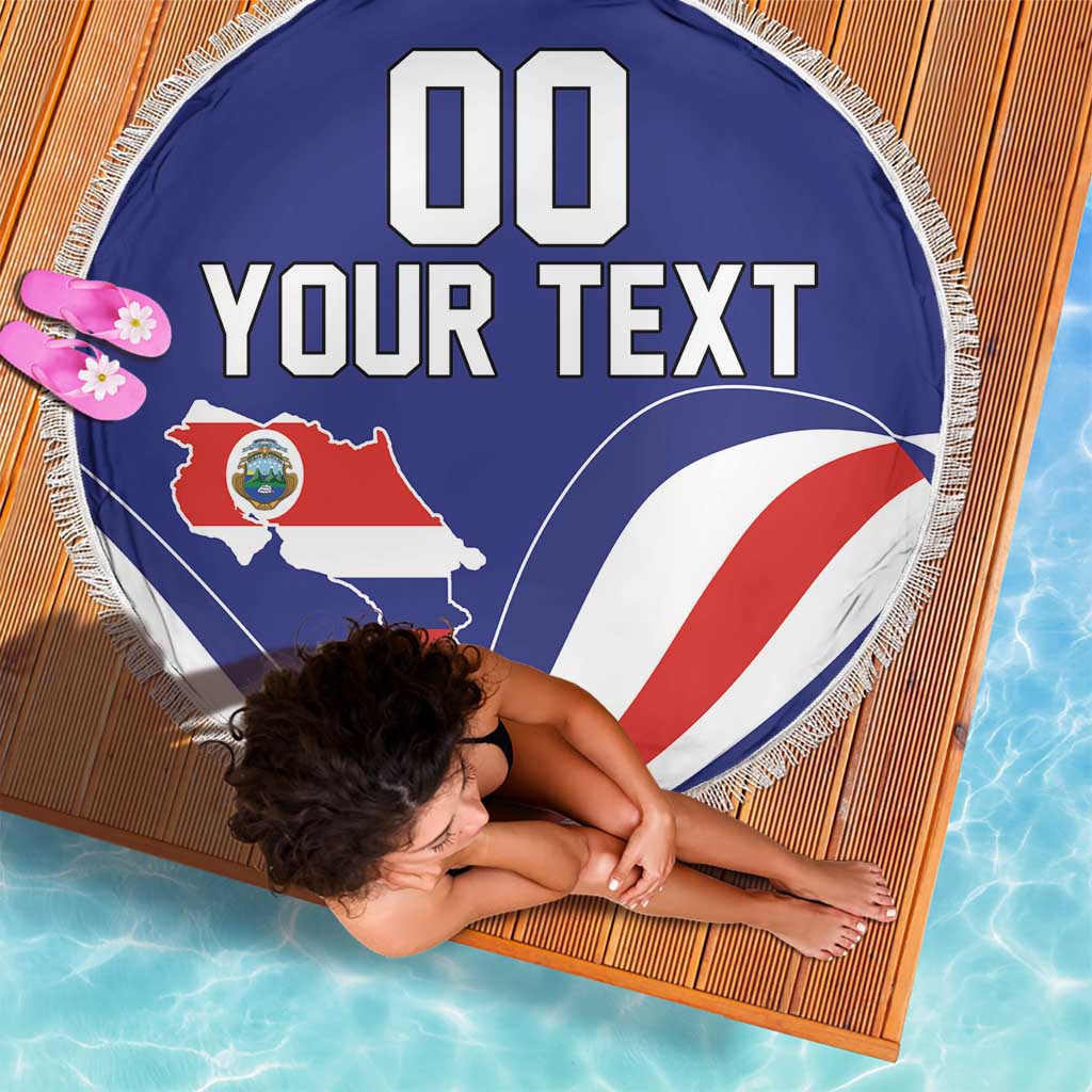 Custom Costa Rica Independence Day Beach Blanket Turdus Grayi Bird With Coat Of Arms - Wonder Print Shop