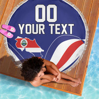 Custom Costa Rica Independence Day Beach Blanket Turdus Grayi Bird With Coat Of Arms - Wonder Print Shop