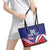Custom Costa Rica Independence Day Leather Tote Bag Turdus Grayi Bird With Coat Of Arms - Wonder Print Shop
