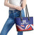 Custom Costa Rica Independence Day Leather Tote Bag Turdus Grayi Bird With Coat Of Arms - Wonder Print Shop