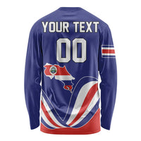 Custom Costa Rica Independence Day Long Sleeve Shirt Turdus Grayi Bird With Coat Of Arms - Wonder Print Shop