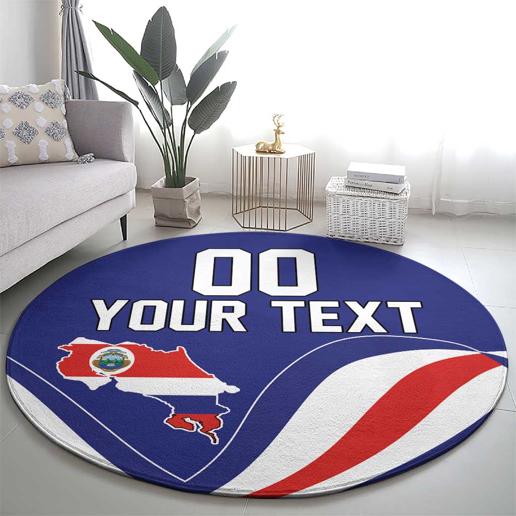 Custom Costa Rica Independence Day Round Carpet Turdus Grayi Bird With Coat Of Arms