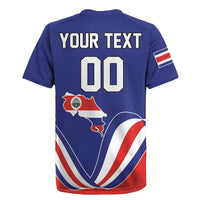 Custom Costa Rica Independence Day Rugby Jersey Turdus Grayi Bird With Coat Of Arms - Wonder Print Shop