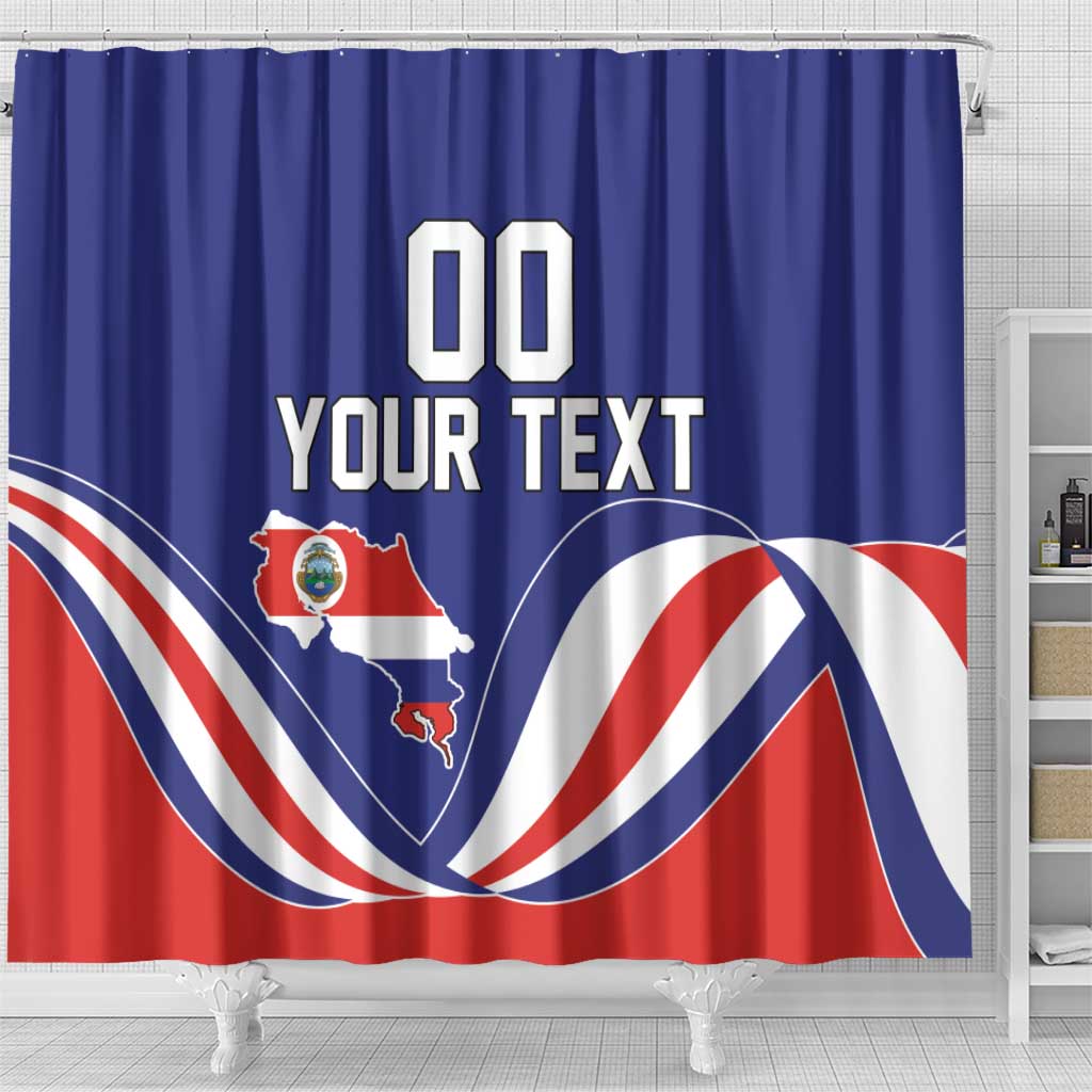 Custom Costa Rica Independence Day Shower Curtain Turdus Grayi Bird With Coat Of Arms