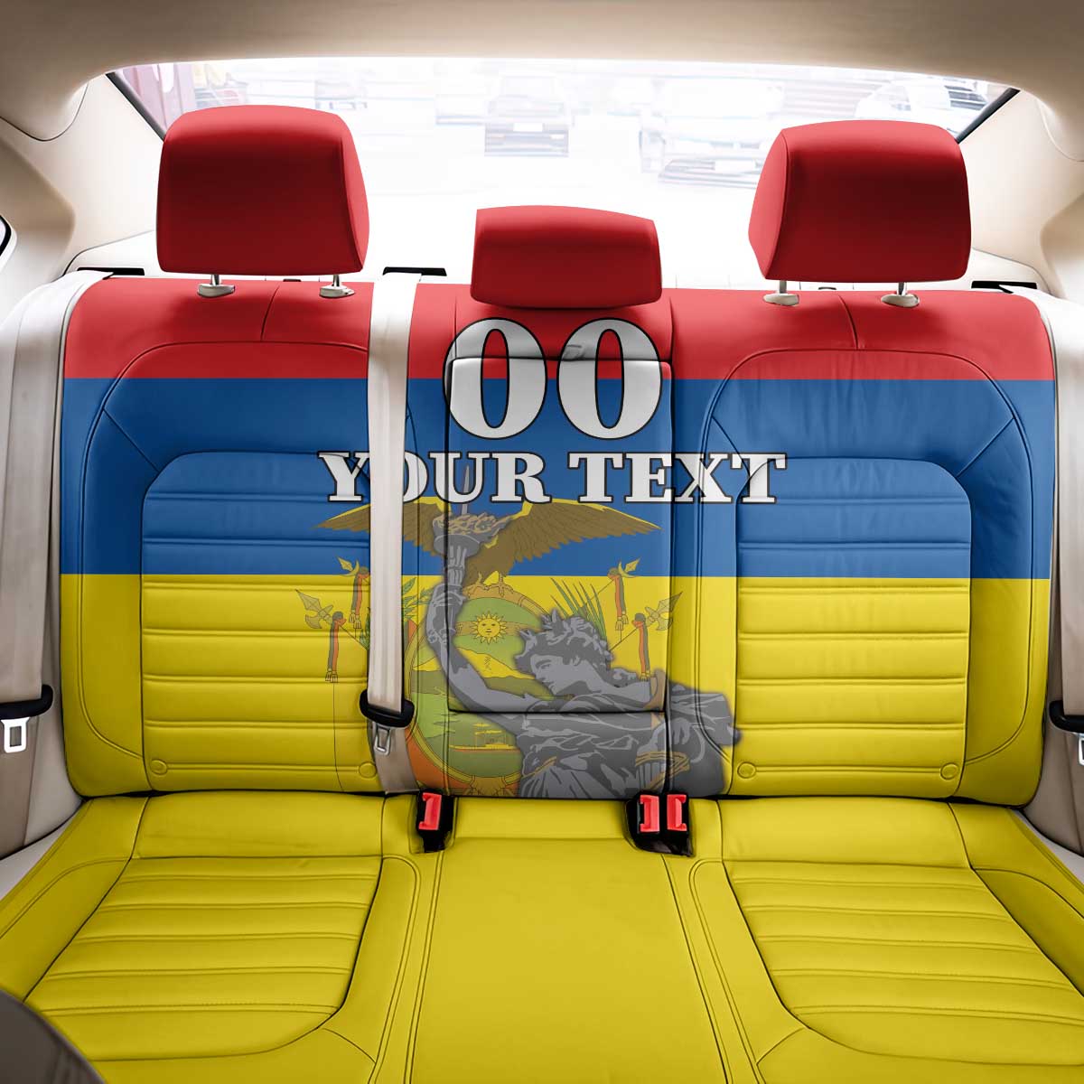 Custom Ecuador Independence Day 1809 Back Car Seat Cover Monumento a la Independencia - Wonder Print Shop