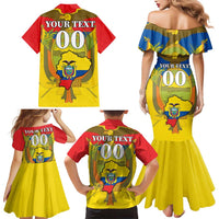 Custom Ecuador Independence Day 1809 Family Matching Mermaid Dress and Hawaiian Shirt Monumento a la Independencia - Wonder Print Shop