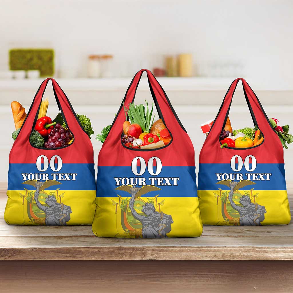 Custom Ecuador Independence Day 1809 Grocery Bag Monumento a la Independencia