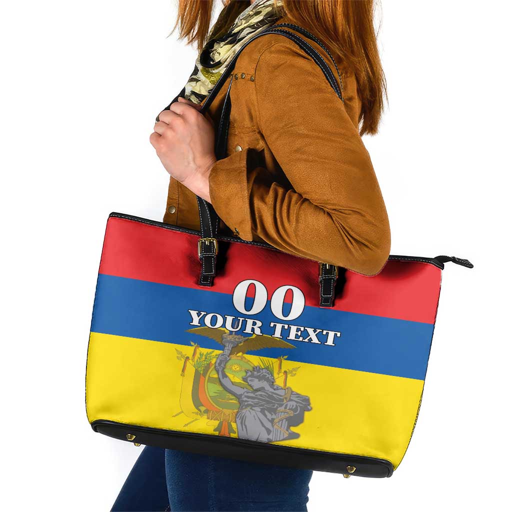 Custom Ecuador Independence Day 1809 Leather Tote Bag Monumento a la Independencia - Wonder Print Shop