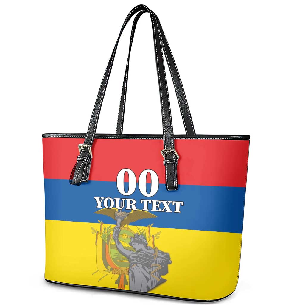 Custom Ecuador Independence Day 1809 Leather Tote Bag Monumento a la Independencia - Wonder Print Shop