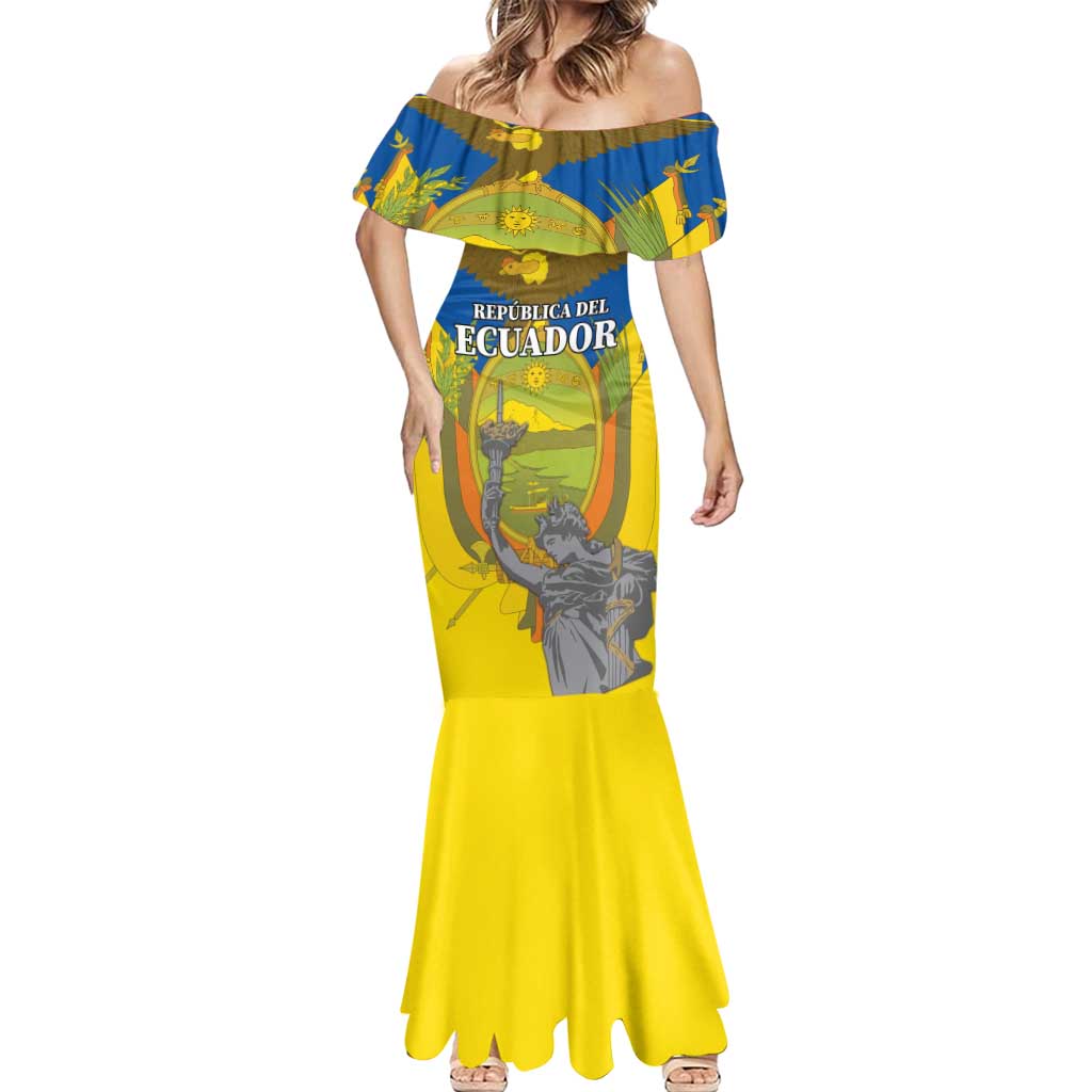 Custom Ecuador Independence Day 1809 Mermaid Dress Monumento a la Independencia - Wonder Print Shop