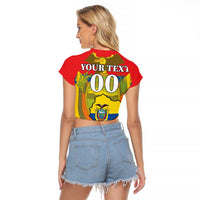 Custom Ecuador Independence Day 1809 Raglan Cropped T Shirt Monumento a la Independencia - Wonder Print Shop