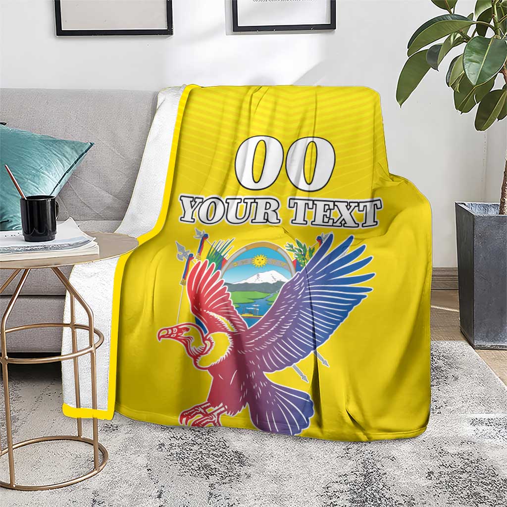 Custom Ecuador Independence Day Blanket Andean Condor With Coat Of Arms