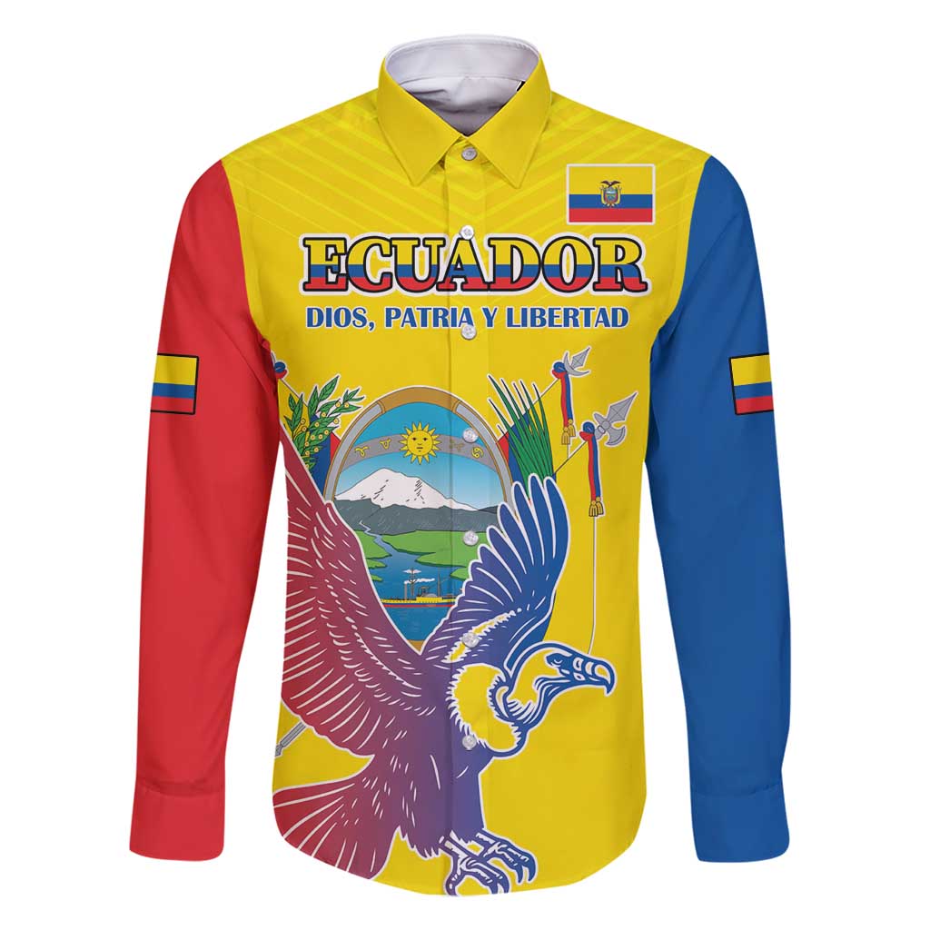 Custom Ecuador Independence Day Family Matching Summer Maxi Dress and Hawaiian Shirt Andean Condor With Coat Of Arms - Wonder Print Shop