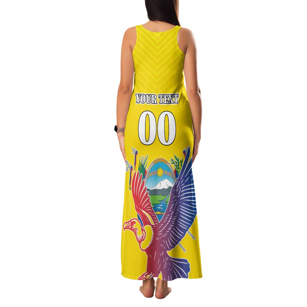 Custom Ecuador Independence Day Family Matching Tank Maxi Dress and Hawaiian Shirt Andean Condor With Coat Of Arms - Wonder Print Shop