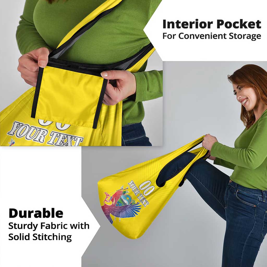Custom Ecuador Independence Day Grocery Bag Andean Condor With Coat Of Arms