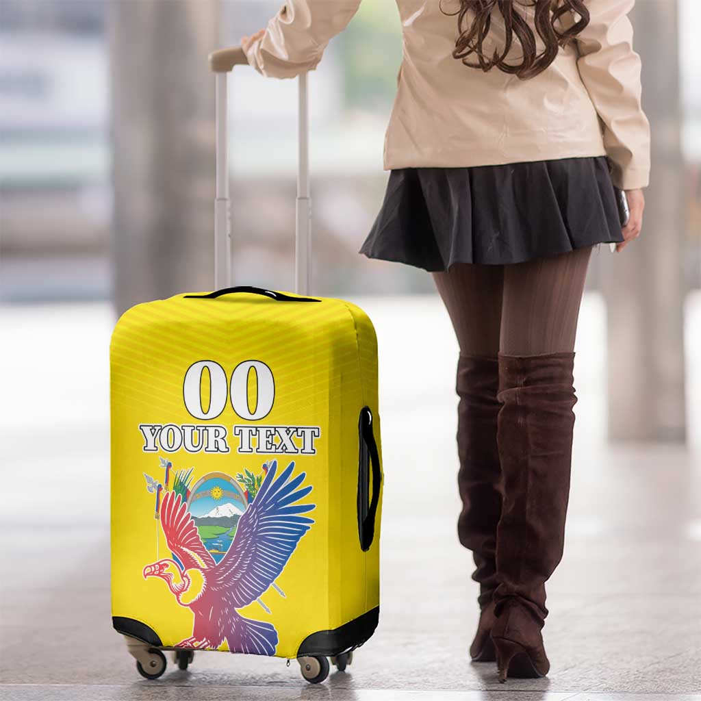 Custom Ecuador Independence Day Luggage Cover Andean Condor With Coat Of Arms - Wonder Print Shop