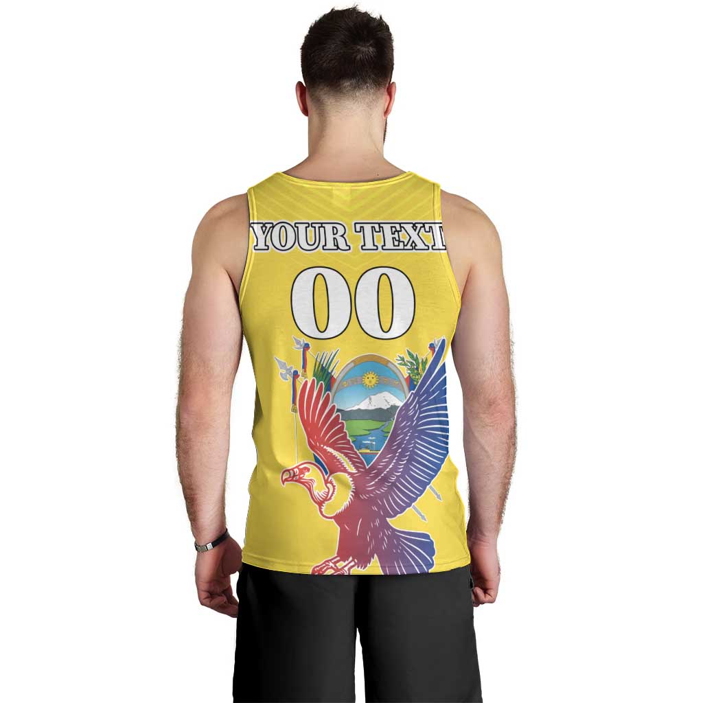 Custom Ecuador Independence Day Men Tank Top Andean Condor With Coat Of Arms - Wonder Print Shop