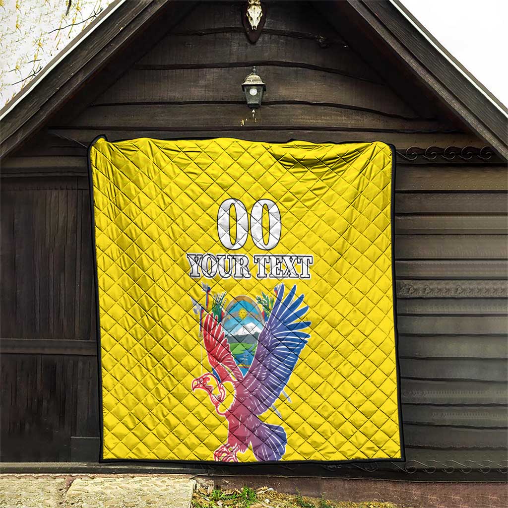 Custom Ecuador Independence Day Quilt Andean Condor With Coat Of Arms - Wonder Print Shop