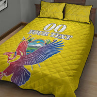 Custom Ecuador Independence Day Quilt Bed Set Andean Condor With Coat Of Arms - Wonder Print Shop