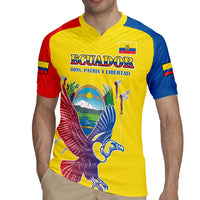 Custom Ecuador Independence Day Rugby Jersey Andean Condor With Coat Of Arms - Wonder Print Shop