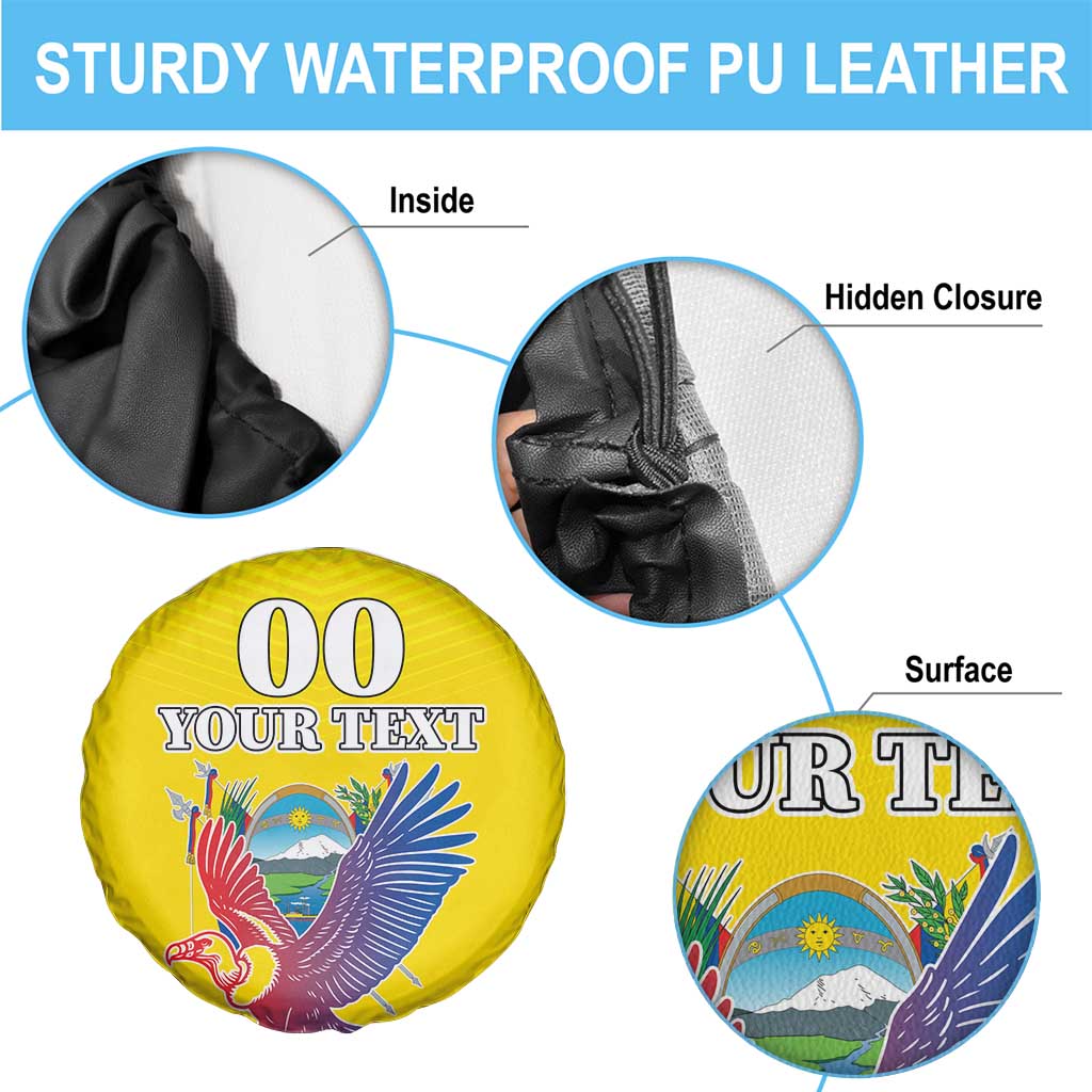 Custom Ecuador Independence Day Spare Tire Cover Andean Condor With Coat Of Arms - Wonder Print Shop