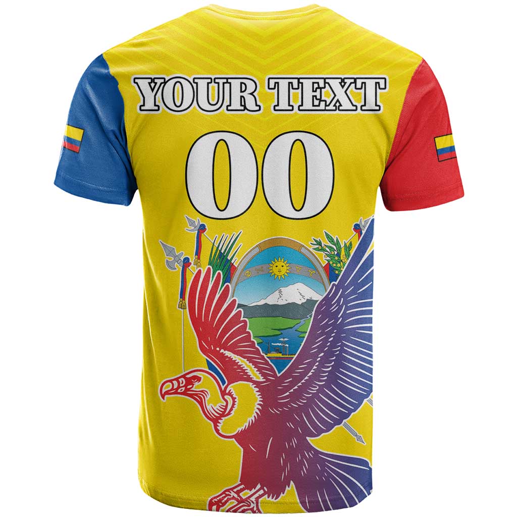 Custom Ecuador Independence Day T Shirt Andean Condor With Coat Of Arms - Wonder Print Shop