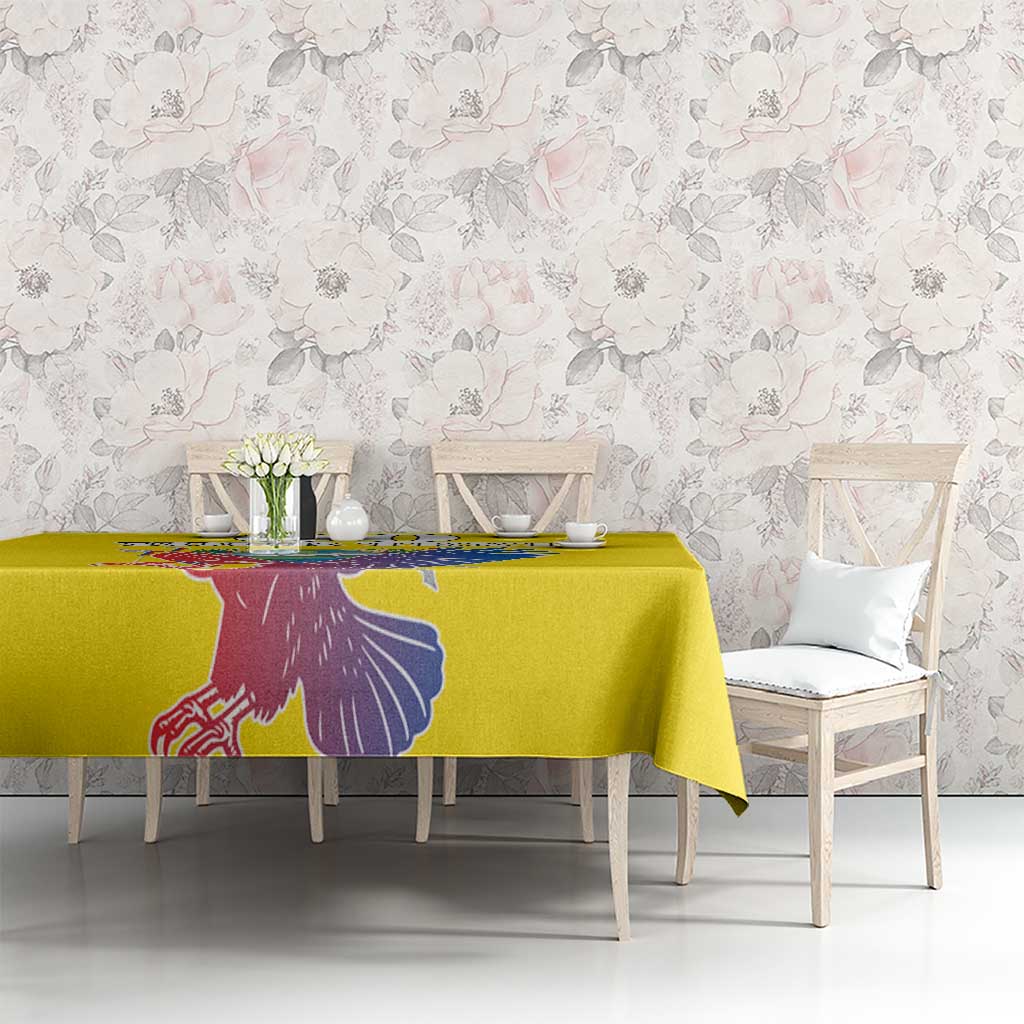 Custom Ecuador Independence Day Tablecloth Andean Condor With Coat Of Arms - Wonder Print Shop