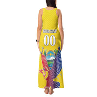 Custom Ecuador Independence Day Tank Maxi Dress Andean Condor With Coat Of Arms - Wonder Print Shop