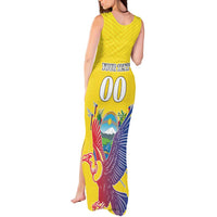 Custom Ecuador Independence Day Tank Maxi Dress Andean Condor With Coat Of Arms - Wonder Print Shop