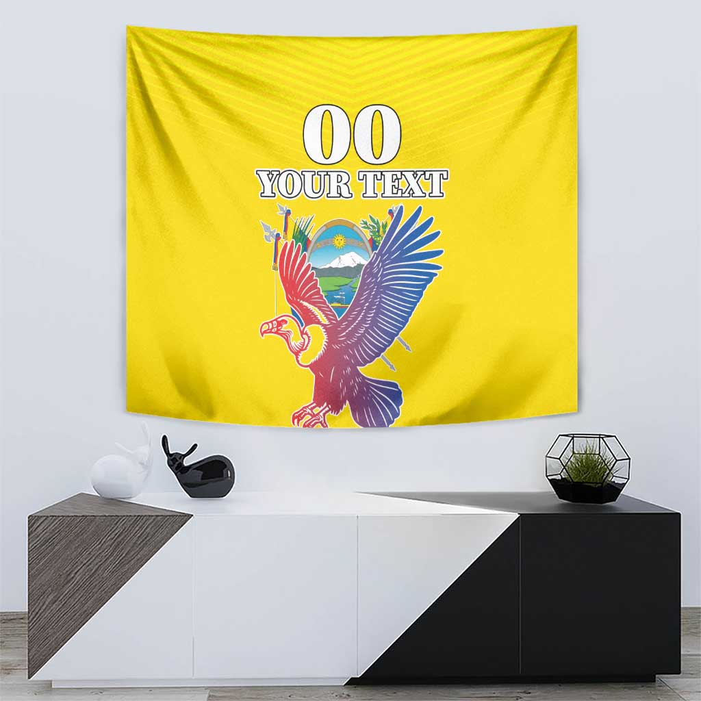 Custom Ecuador Independence Day Tapestry Andean Condor With Coat Of Arms - Wonder Print Shop