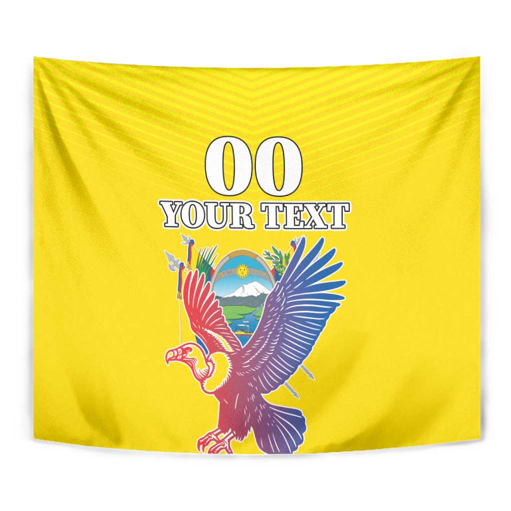 Custom Ecuador Independence Day Tapestry Andean Condor With Coat Of Arms - Wonder Print Shop