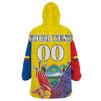 Custom Ecuador Independence Day Wearable Blanket Hoodie Andean Condor With Coat Of Arms - Wonder Print Shop