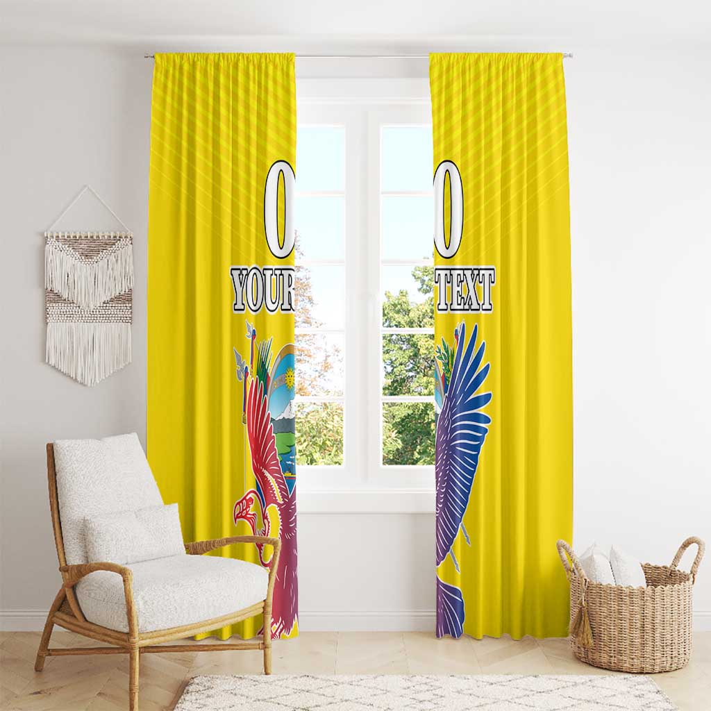 Custom Ecuador Independence Day Window Curtain Andean Condor With Coat Of Arms - Wonder Print Shop