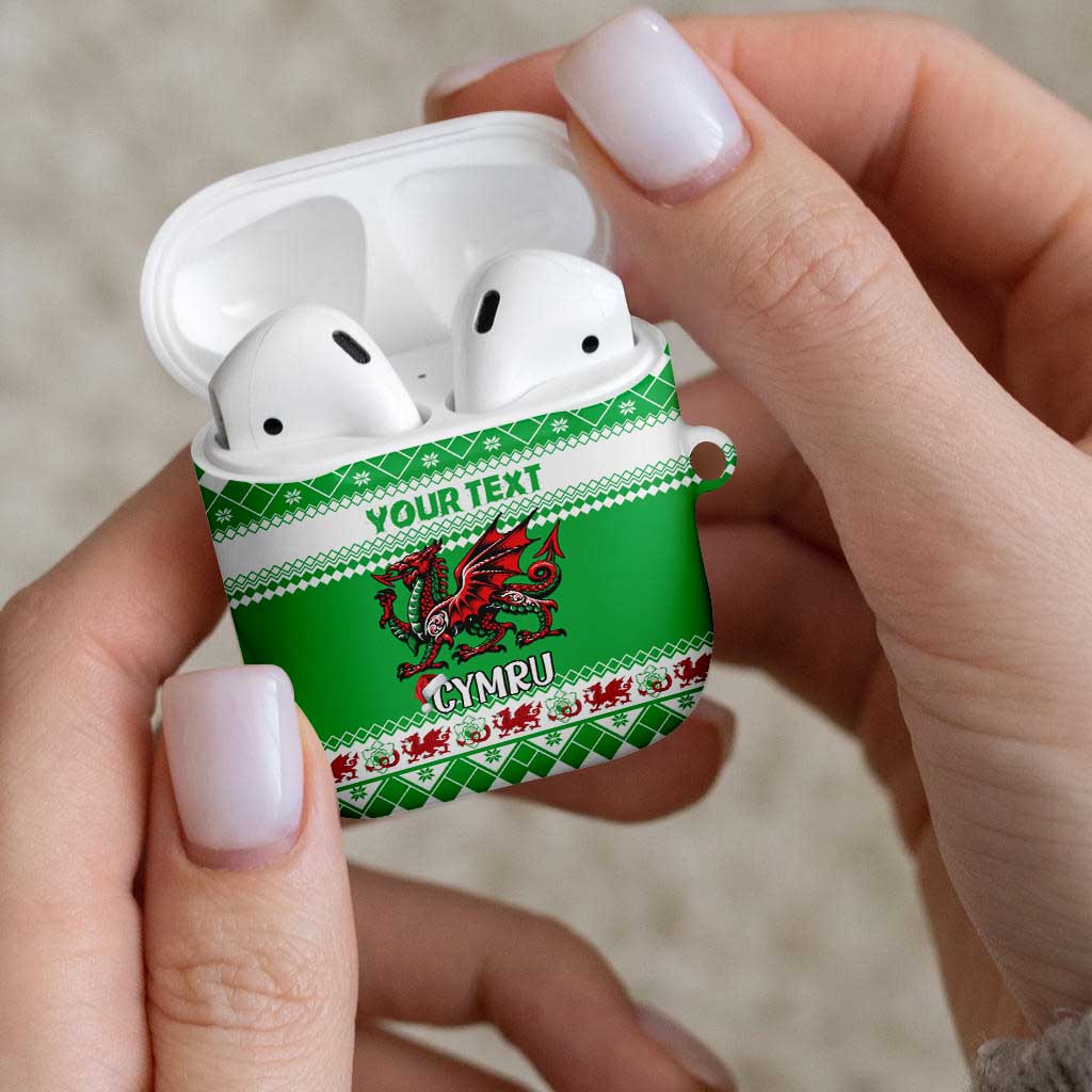 Personalized Wales Christmas Dragon AirPods Case Nadolig Llawen Green Version - Wonder Print Shop